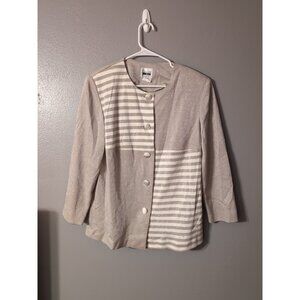Leslie Fay Dresses Petite Metallic Button Up Cardigan Vintage Size P16W